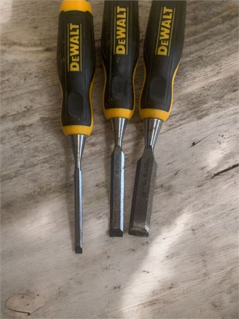 Dewalt Chisel Lot of 3 - 1/4", 1/2", 3/4"