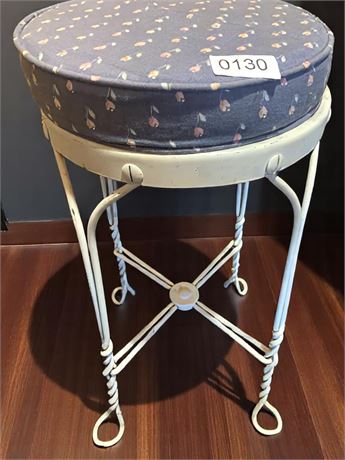 Vintage Ice Cream Parlor or Vanity Stool With Padding