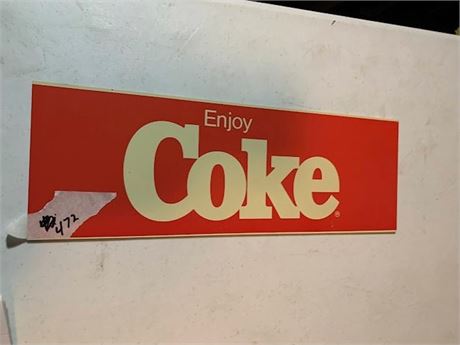 Vintage Plastic "Enjoy Coke" Advertising Sign