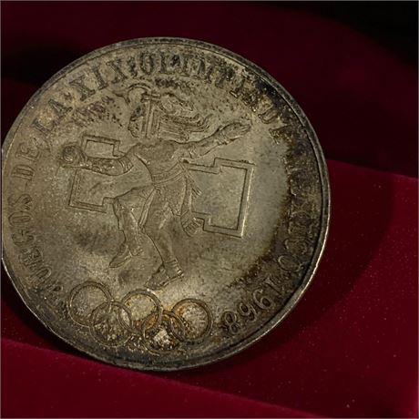 1968 Mexican 25 Pesos Silver Coin - Summer Olympics in Mexico City