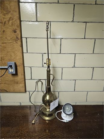 Vintage Brass Lamp & Spot Light