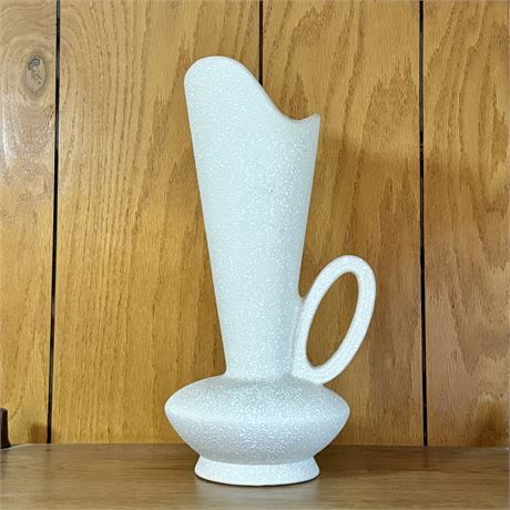 14" MCM Textured Ceramic Ewer Vase