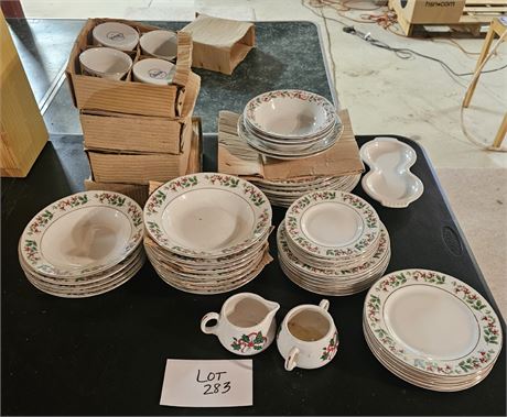 Gibson "Christmas Charm" Dinnerware Set Over 50 Pieces