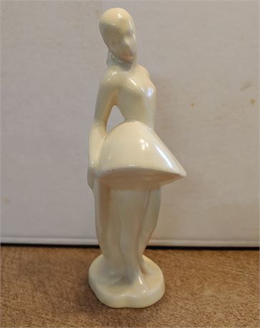 Antique 1920's Signed Cowan Pottery~ Soft Yellow glaze Ballerina Figurine