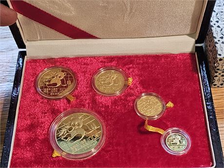 24K .999 Gold China Panda Proof Set 1989 - with Certificate of Authenticity