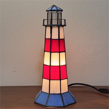 Stained Glass Lighthouse Table Lamp