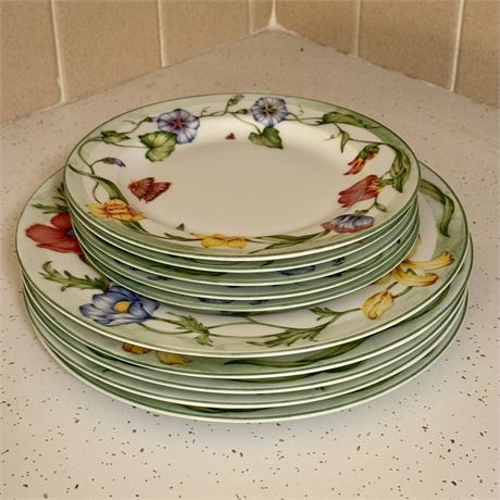 Coventry Fine Porcelain "Secret Garden" Salad & Dinner Plates (10 total)
