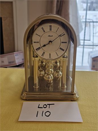 Hermle Quartz Rotating Pendulum Anniversary Mantle Clock Germany