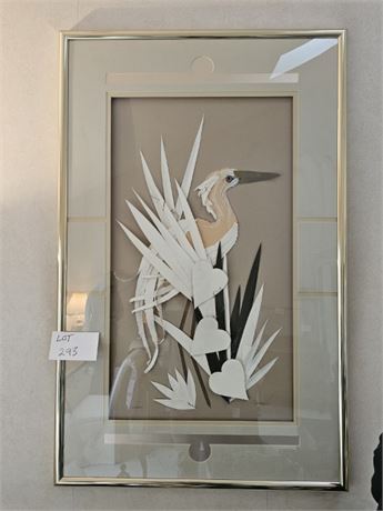 Signed Cranes / Heron Crane Framed Wall Art