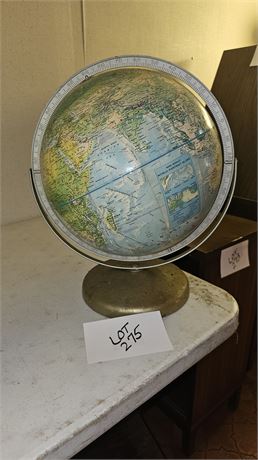 Rand McNalley World Portrait Globe Metal Frame & Base