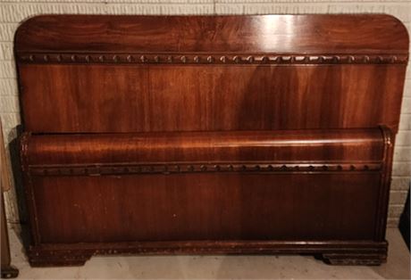 1940's ~3-Drawer Waterfall Art Deco Headboard/Footboard & Frame