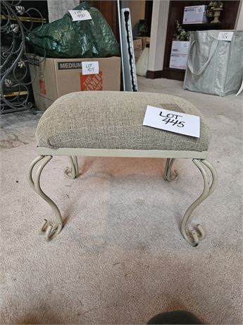 Metal Frame Cushioned Footstool