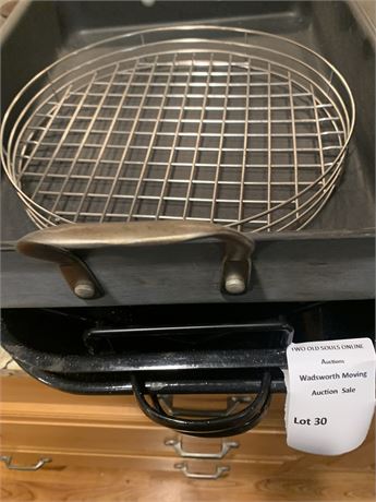 Enamelware Roaster Pan With Round Wire Rack