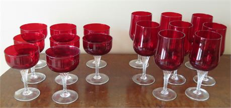 Cranberry Crystal Stemware