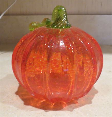 Hand Blown Art Glass Pumpkin