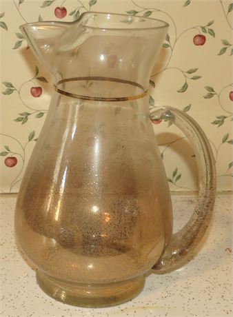 MCM Princess House Heritage Pitcher With Gold Splatter