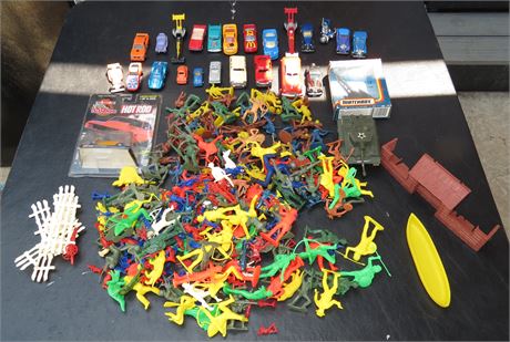 Assorted Toys: Cars, Soldiers, Cowboys, Indians