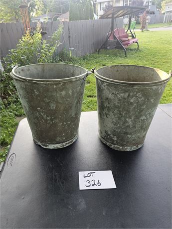 Vintage Brass Buckets With Soldered Lead Bottoms