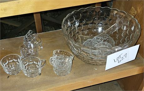 Federal Glass Yorktown Punch Bowl Set