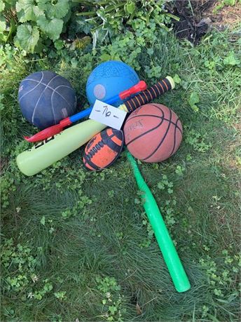 Outdoor Kids Toys Basketball Football Plastic Wiffle Ball Bat & More