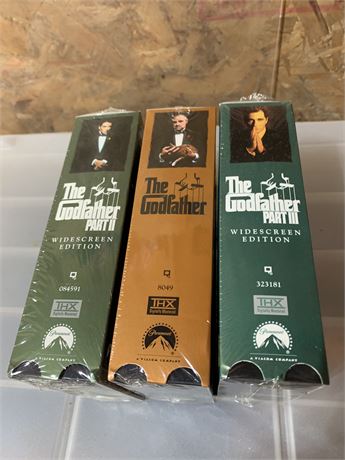 The Godfather Movies 1 2 & 3 VHS Movie Collectors Set Sealed Never Opened