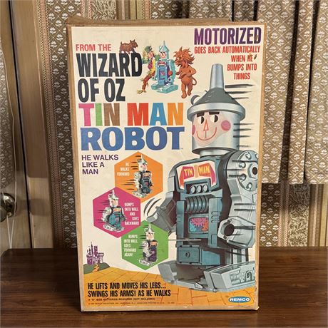 Remco Wizard of Oz Motorized Tin Man Robot w/ Original Box