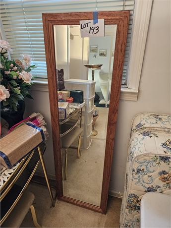 Full Length Wood Mirror with Stand