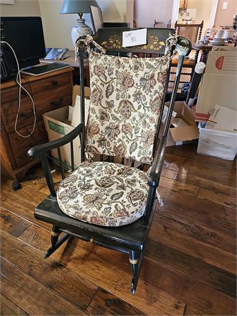 Nichols & Stone Wood Black & Gold Stencil Rocking Chair