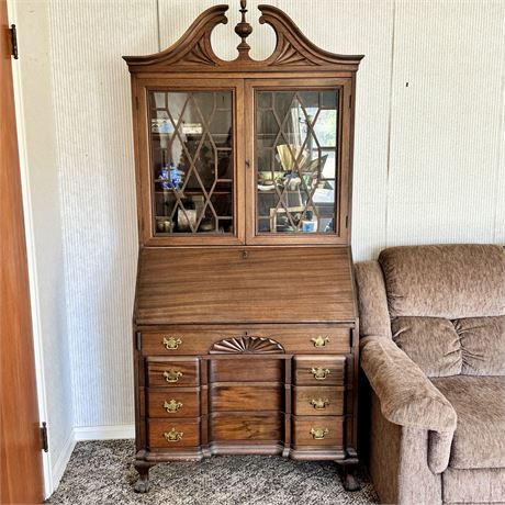 Claw Foot Secretary Desk - Approx. 36"L x 18"D x 76"T (top of finial)