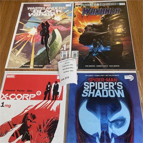 Marvel Comic Books - Black Widow, Spider Man, Wakanda X-Corp