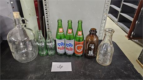 Mixed Bottle Lot: Isaly's Vita-Vim, 7-up & More