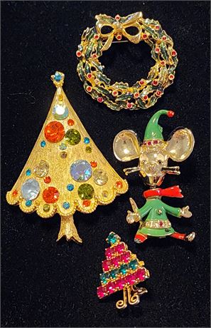 Christmas Brooch/Pin Lot