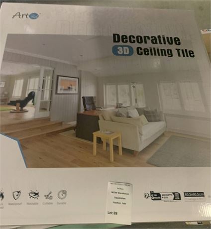 Art3d Square Drop Ceiling Tile White 2' x 2' PVC Ceiling Panels 12 Pk