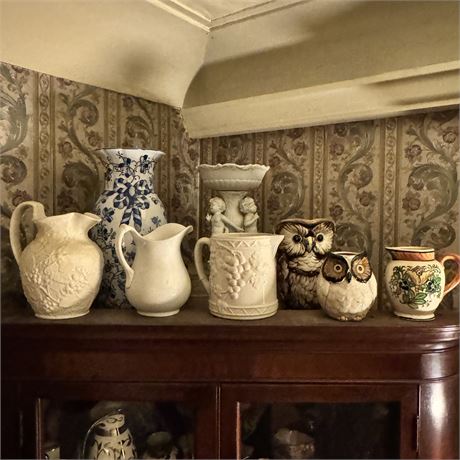 Collection of Ceramic Pitchers, Vase, Etc.