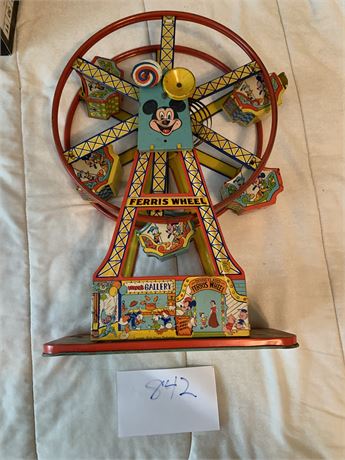 Vintage Chein Tin Windup Mickey Mouse Ferris Wheel Toy