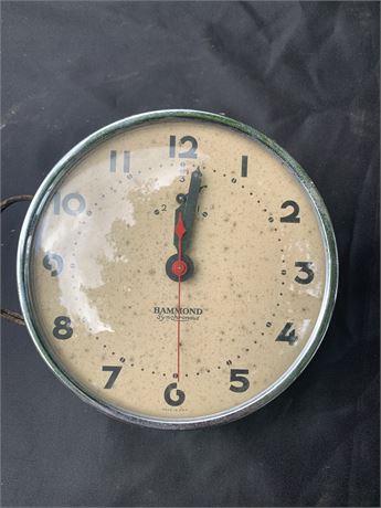 Vintage Hammond SynChronus Wall Clock (Works)