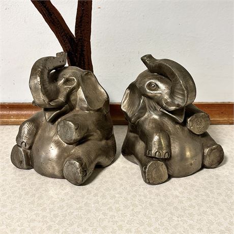 PM Craftsman Home Decor Cast Silver Tone Metal Bookends - 5"T