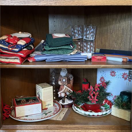 Christmas Cabinet Buyout - Vintage Decor, Linens, Figurines and More!