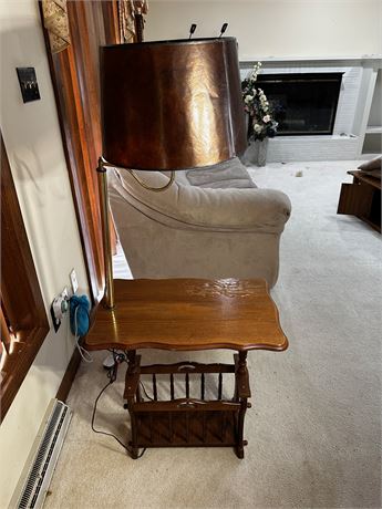 Side table with Lamp attached