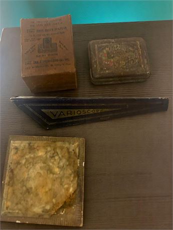 Varisocope/Kaleidoscope,  Edgeworth Plug Slice Tobacco Tin, Duo Fast Staple Box