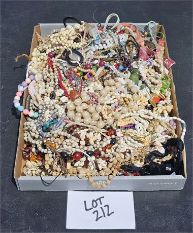 Flat Full Of Mixed Costume Jewelry Maker, Style & Color Vary- Necklaces,