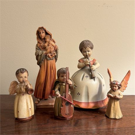 Vintage ANRI Carved Wood Figurines, One Music Box Style