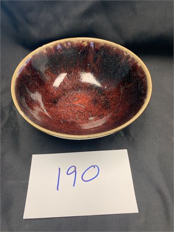 Herbert Sanders Signed Pottery Red/Brown Bowl Dated 1931 Early Crystalline Work