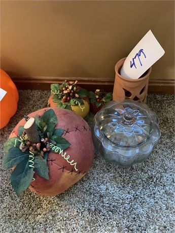 Fall Glass and Ceramic Pumpkin Lot