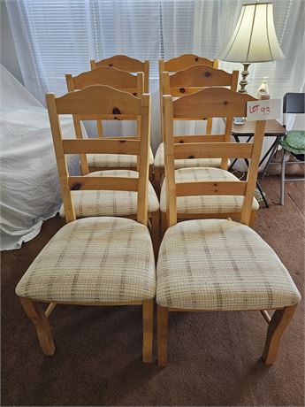 Ashley Furniture Matching Wood & Cushioned Chairs