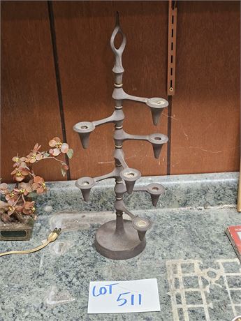 Antique Dansk Denmark Staircase Cast Iron Candle Holder