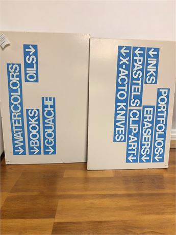 Vintage Art Gallery Directional Signs - Lot Of 2