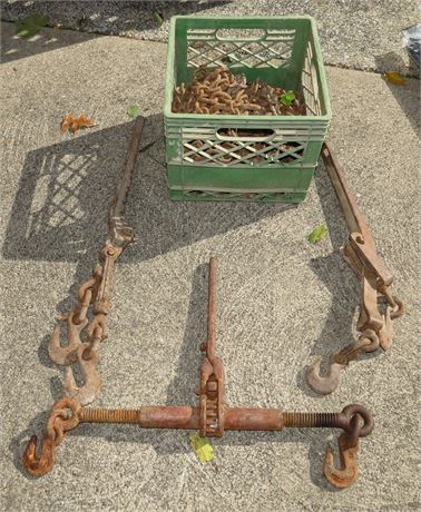 Crate Of Chains, Ratchet Load Binder, Chain Binders