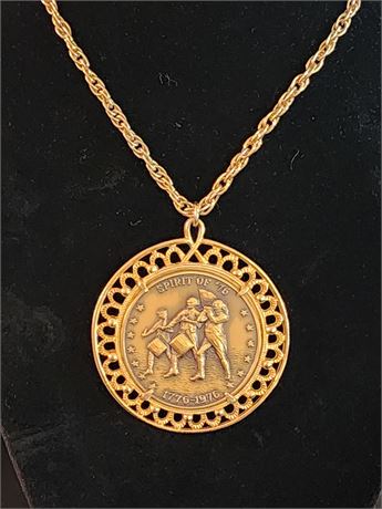 Spirit of 76 Bicentennial Coin Pendant Necklace