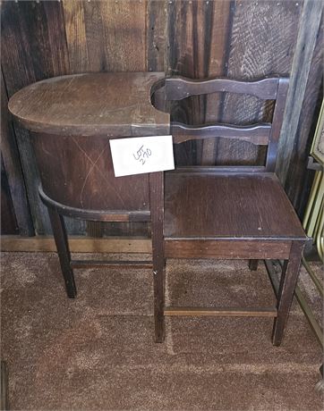 Vintage Wood Telephone Table